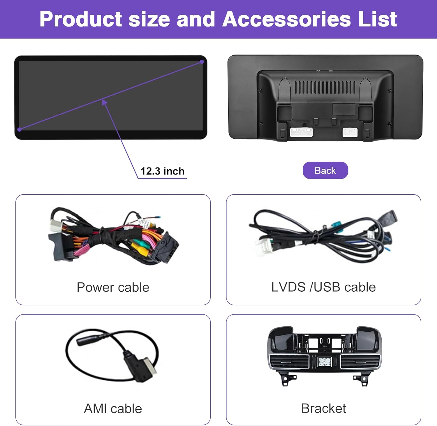 NINETOM 2026 Upgraded 12.3" Ultra-Narrow Touchscreen Wireless CarPlay Android Auto Compatible with Mercedes-Benz GLE GLS (2016–2018), for NTG 5.0/5.1/5.2 System