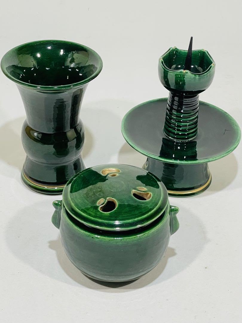 Amazon.co.jp: 松楽造 青楽 三ツ具足 茶道具 : おもちゃ