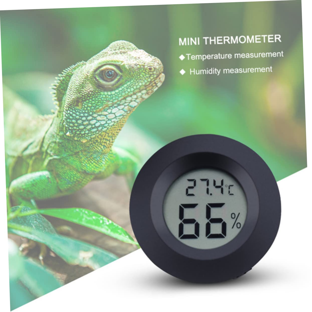 Termómetro e Higrómetro Digital Medidor De Humedad Para Reptiles Acrílico Portátil