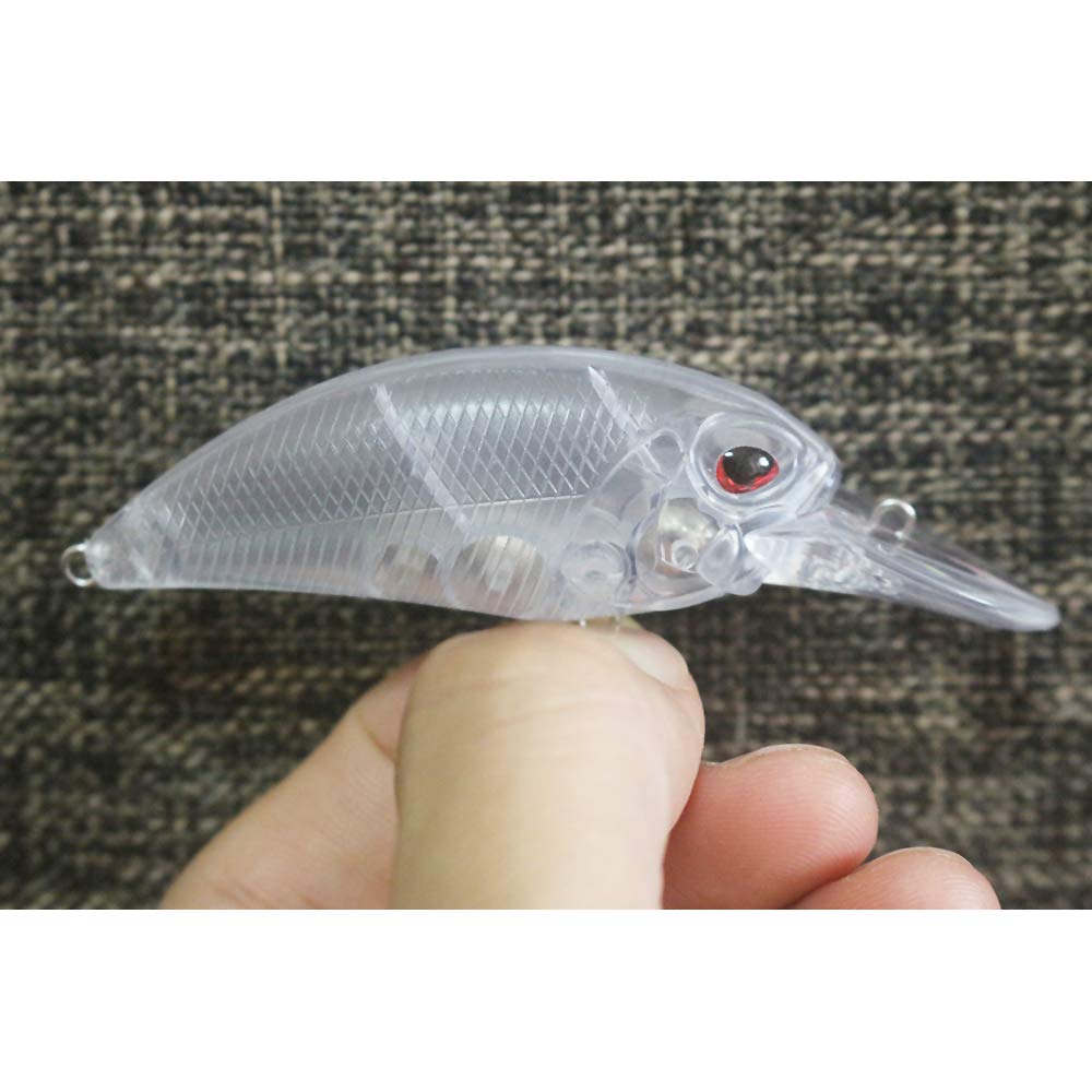 Shelt 15 Pcs Unpainted Medium Diving Crankbaits Hard Lures Baits Lures