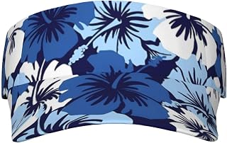 PartyUnix Blue Hibiscus Adult Sunshade Empty Top Hat =>> Durable and Stylish. Empty Top Design, Not Stuffy and Does Not Affect The Hair