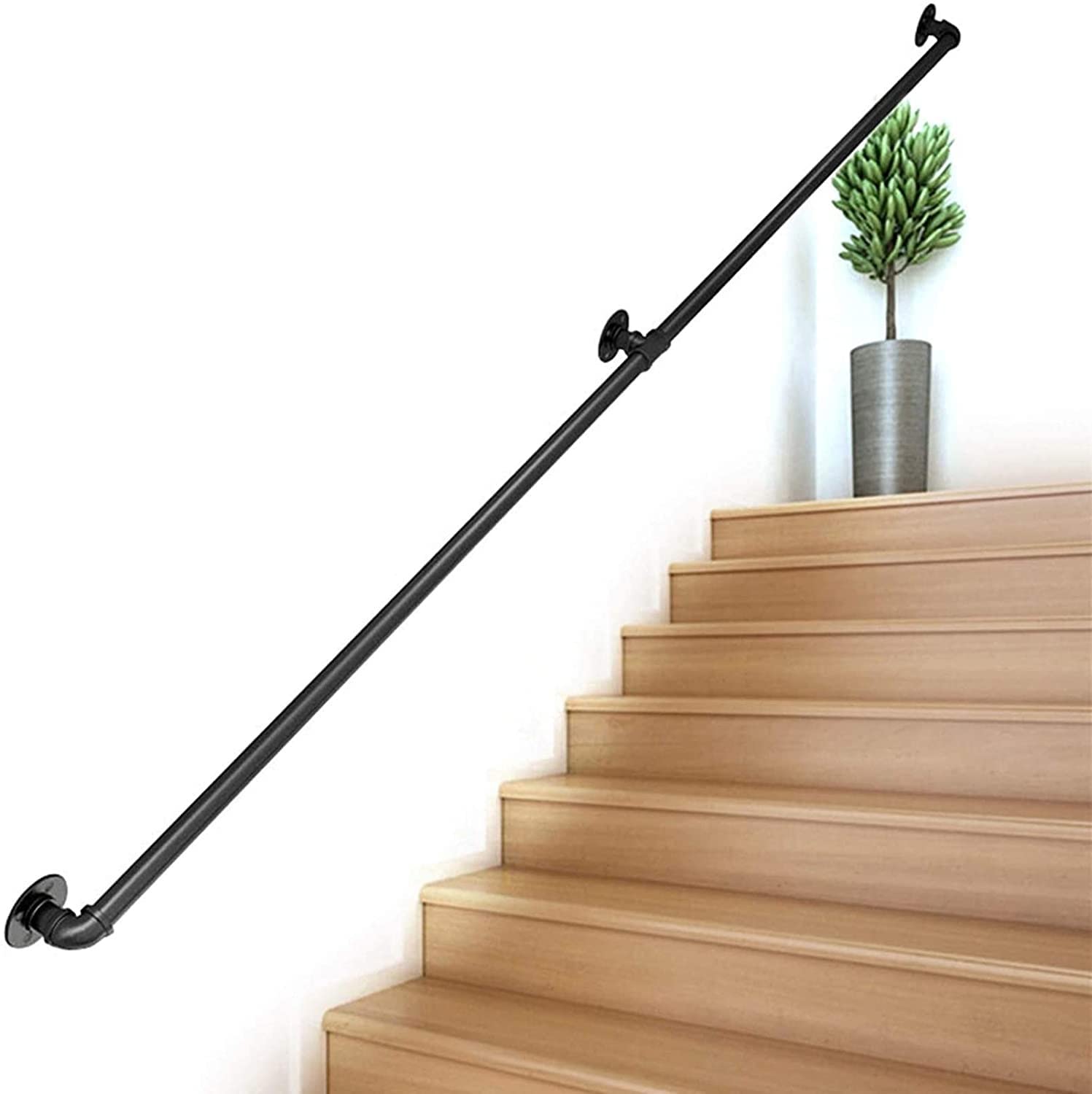 Main courante escalier extérieur intérieur rampe noire de 120 cm