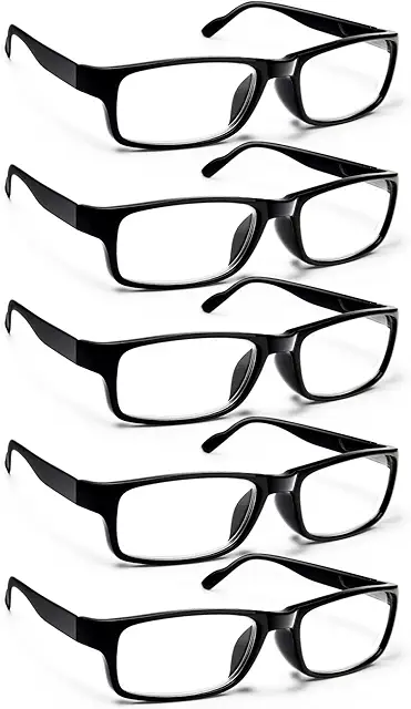 Gaoye 5er-Pack Lesebrillen mit Blaulichtfilter - Firkantede Briller für Damen und Herren