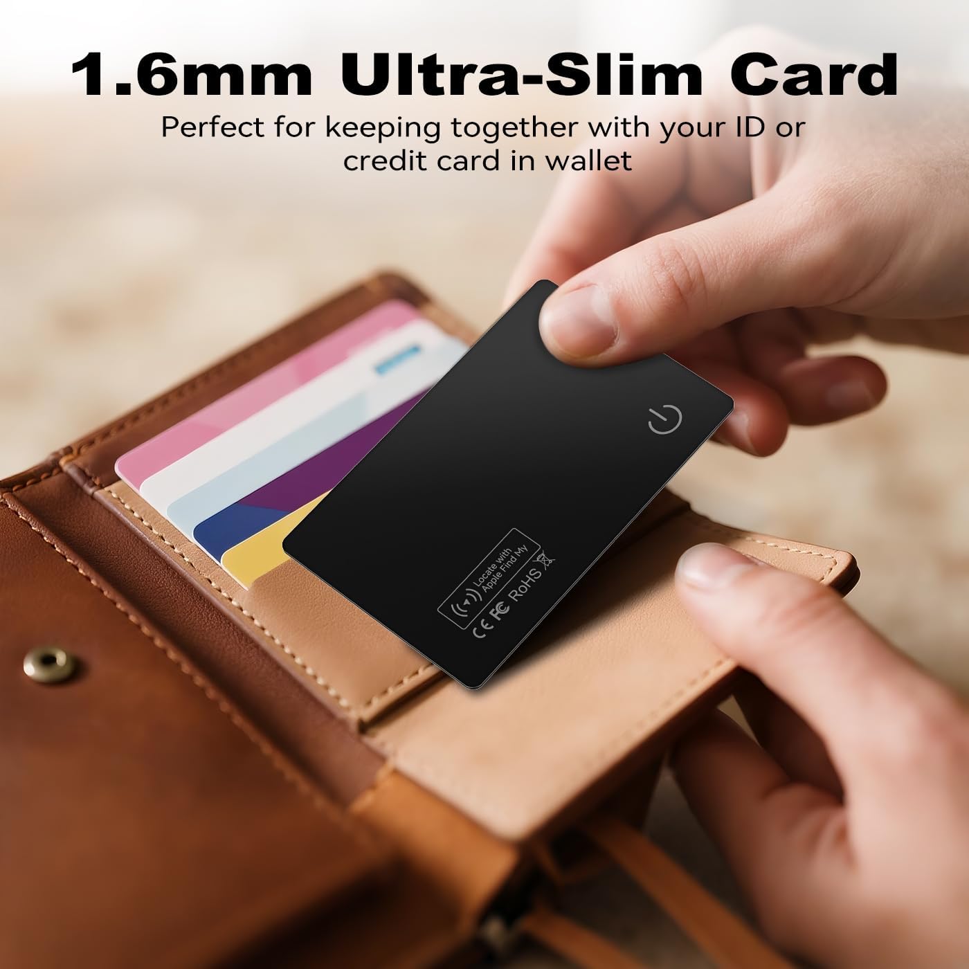 4-Pack Family Value Bundle: 2026 Apple MFi Certified Air Card Tag Tracker Wallet Tracker Card| Ultra Slim 0.07in, IP68 Waterproof | Works with Apple Find My (iOS) | for Wallets, Keys, Luggage,Bags - Image 2