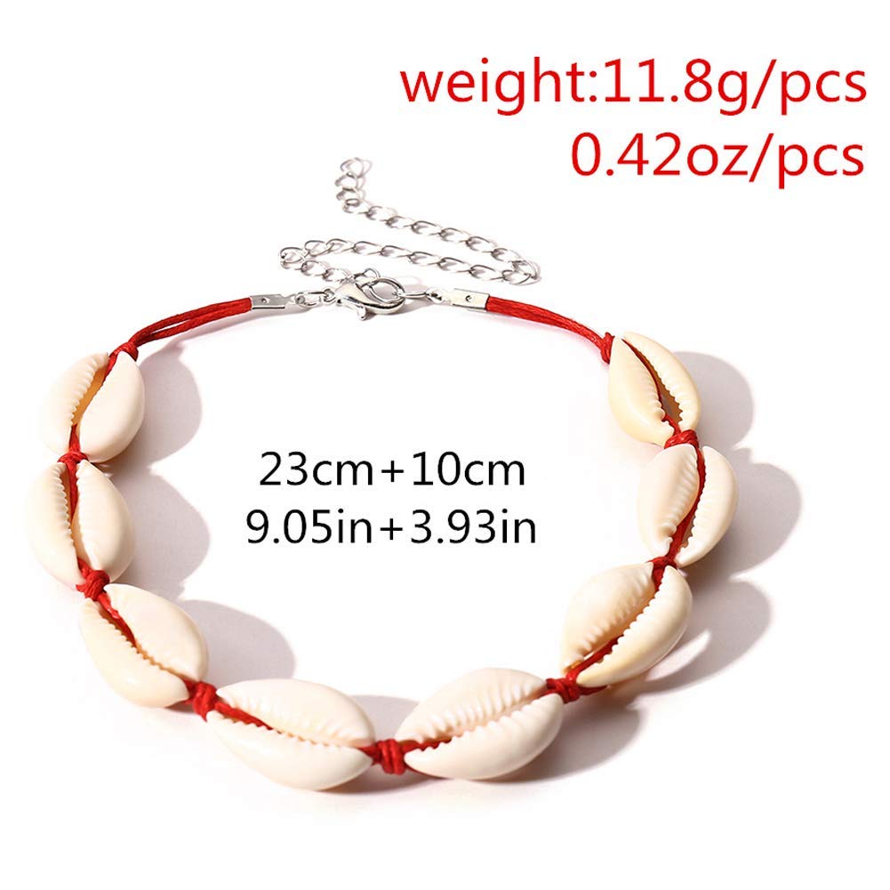 para Ella, Tobillera para Mujer, Pulsera De Tobillo con Cuentas Naturales De Concha, Joyería para Pies De Playa Hecha A Mano, Estilo Hawaiano, Ajustable para Mu,