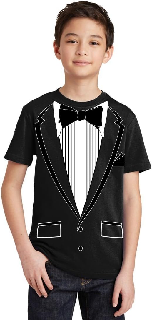 Promotion & Beyond Tuxedo (Black) with Pocket Square Ceremony Youth T-Shirt
