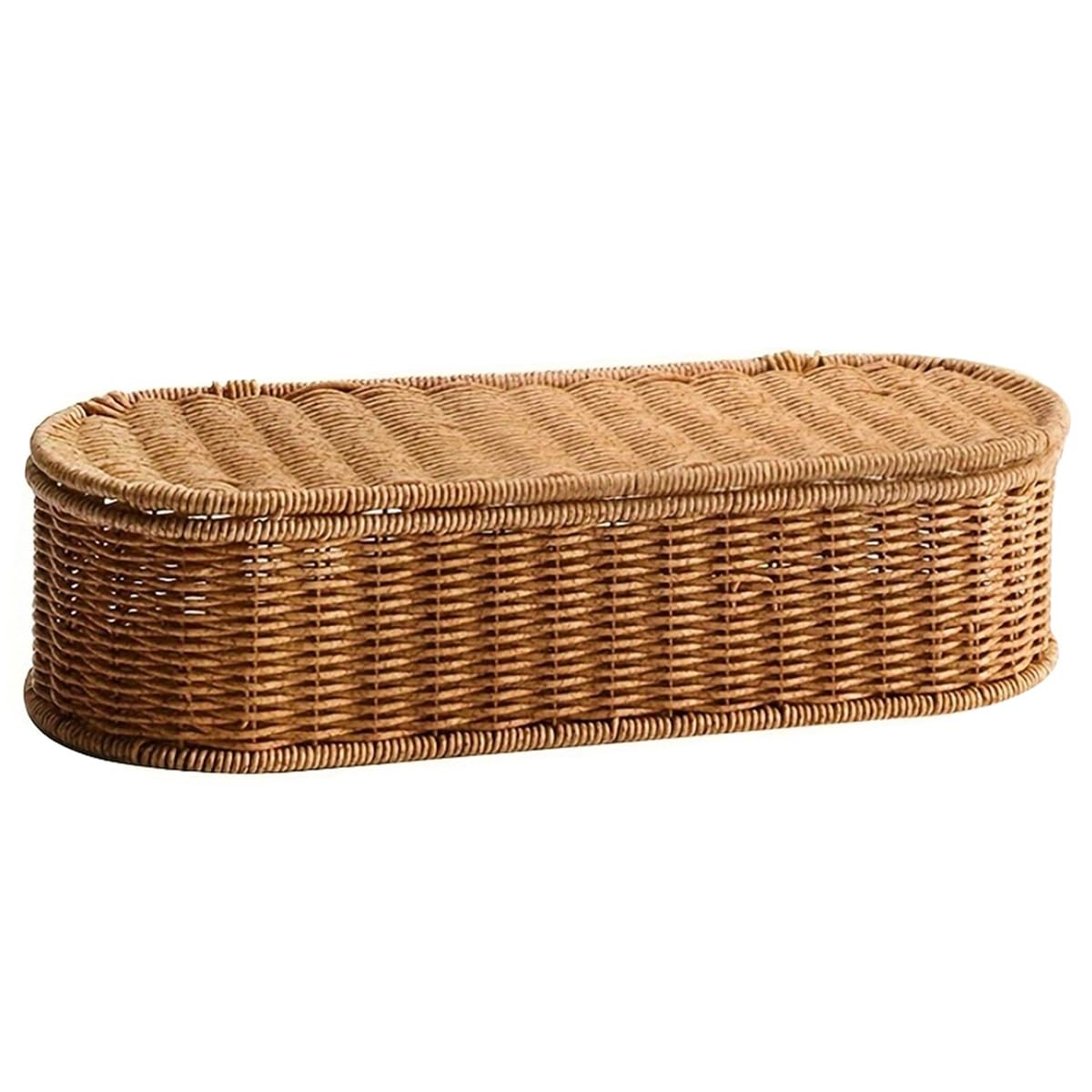 CTRLZS Bohemian Imitation Rattan Storage Basket Home Decoration Basket Dust-Proof Cutlery Frame Large Size