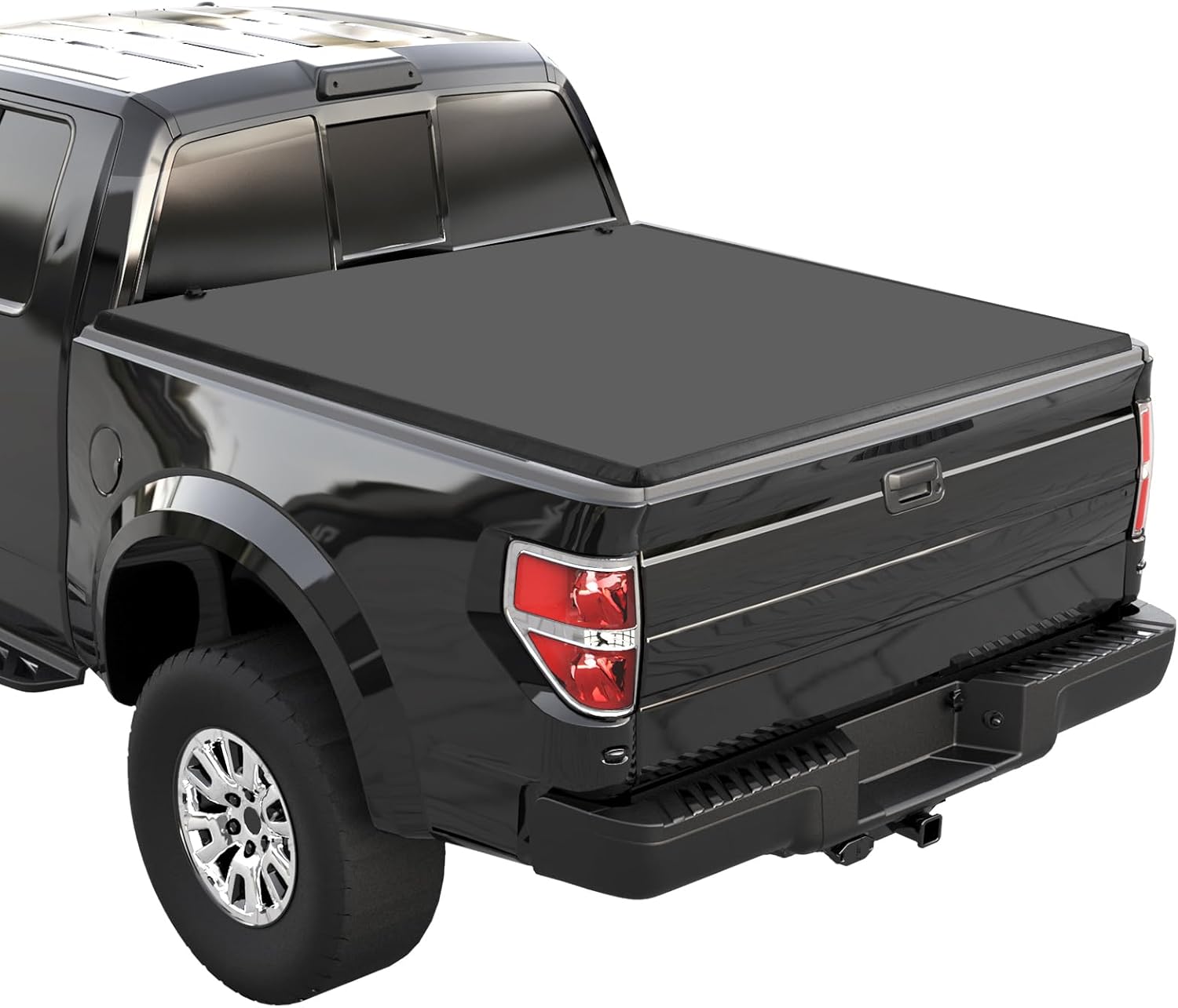 GARVEE Soft Quad-Fold Truck Bed Tonneau Cover for 2009-2014 Ford F150 Styleside 5.5 ft Bed