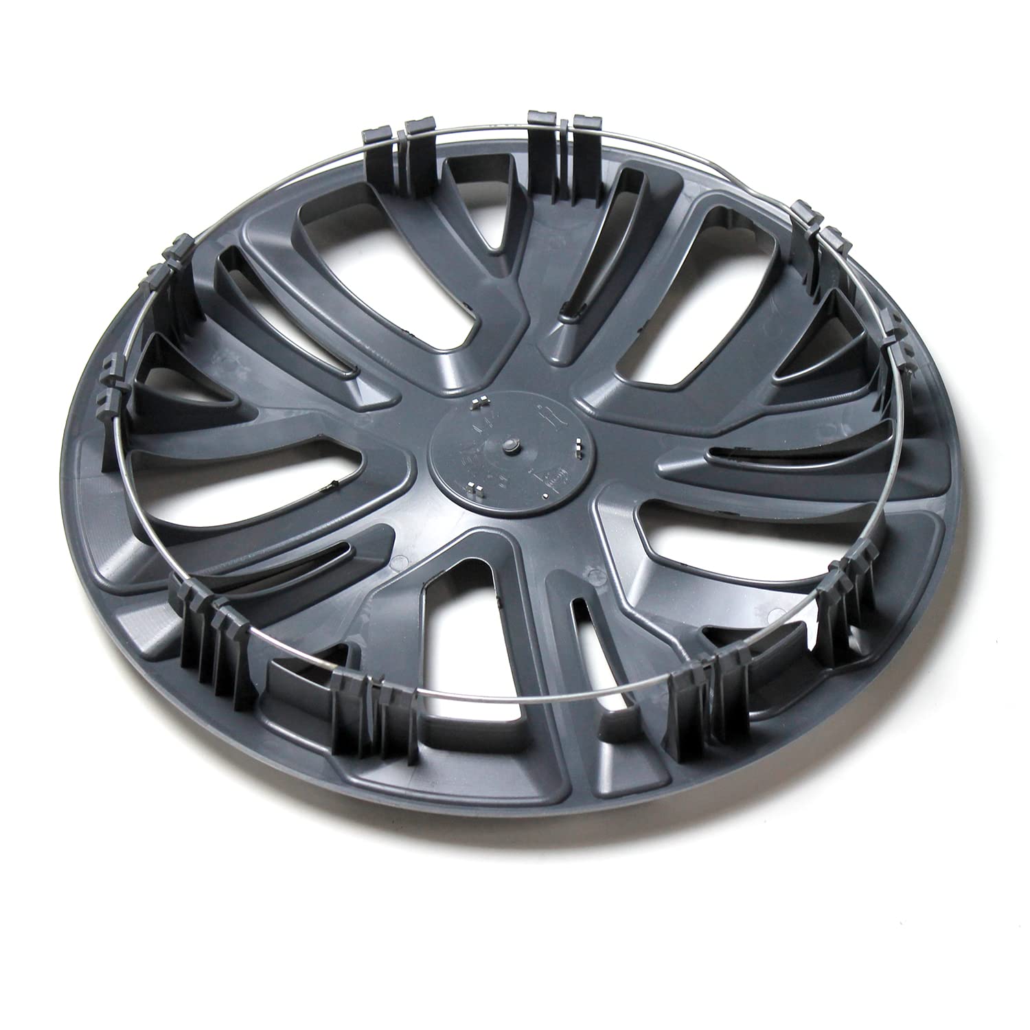 Set 4 Copricerchi 14" Pollici Borchie Nero Argento Misto Coprimozzo Modello RAVENMIX