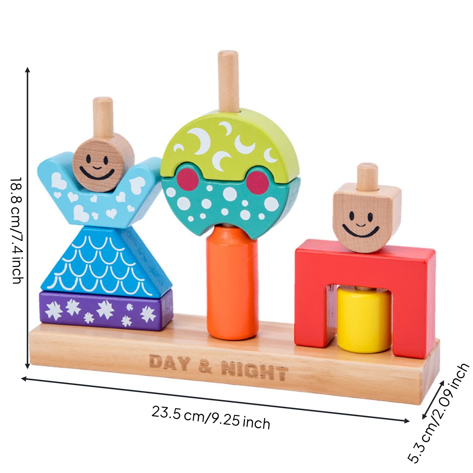 Stapelspielzeug mit geometrischen fördert Formerkennung -Steckspiel aus abgerundete Kanten für schulzimmer, Lernecke