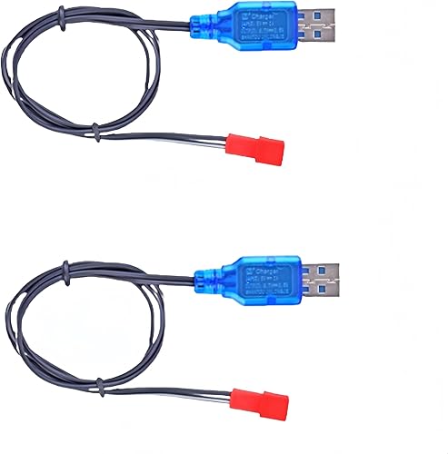 Miniatura 5 de Cargador RC 3.7V Cable cargador de batería USB 1S con conector rojo JST para 3.7V RC Barcos Coches Camiones Drones Li-Po y Li-ion Batería