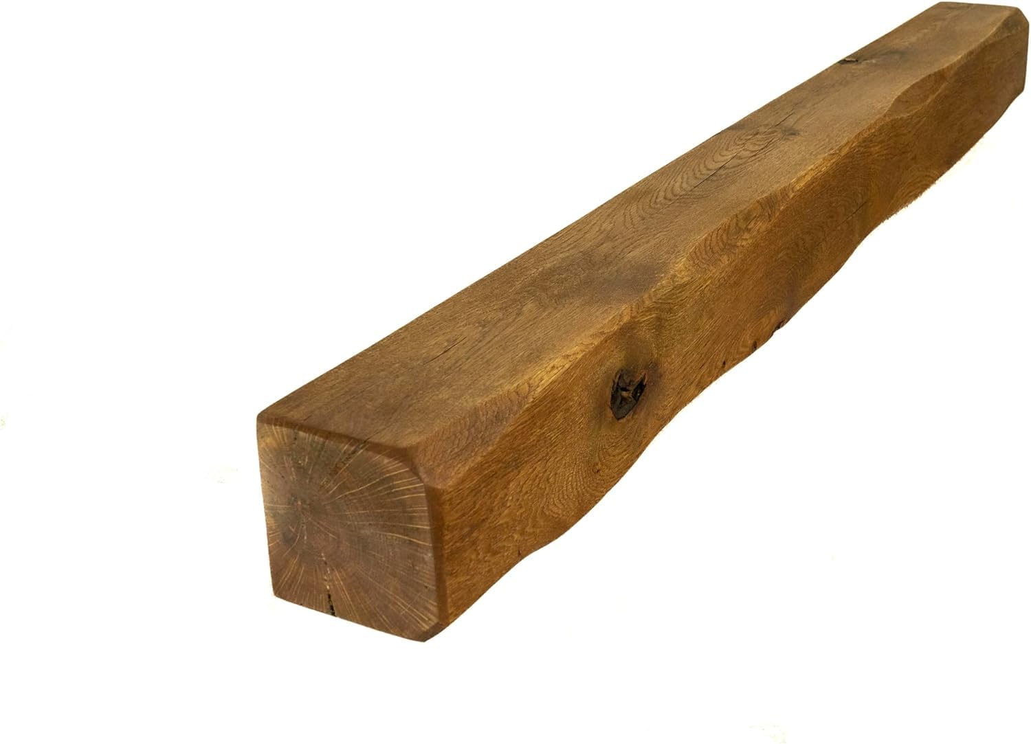 oakleys oak Genuine Solid Oak Beams for Fireplaces- Oak Floating Shelf for Home Decor- Rustic Shelves to Decorative Logs for Fireplace- Heavily Worked- Beam Size(90x12.5x12.5) Cm — image 1