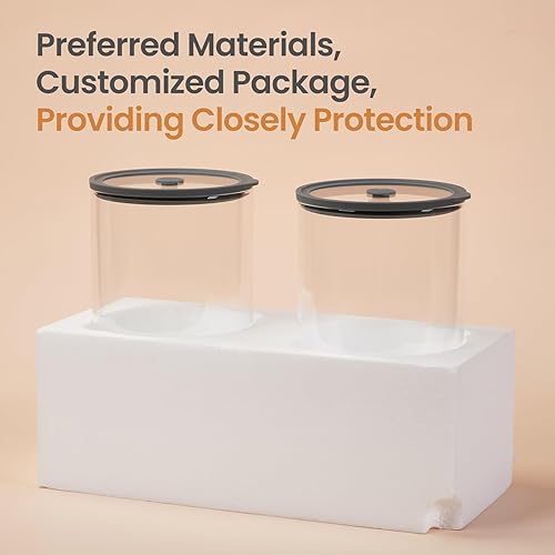 Miniatura 8 de Recipientes de vidrio extragrandes para almacenamiento de harina y azúcar con tapas herméticas, tarros grandes de vidrio de 1 galón (135 onzas x 2)