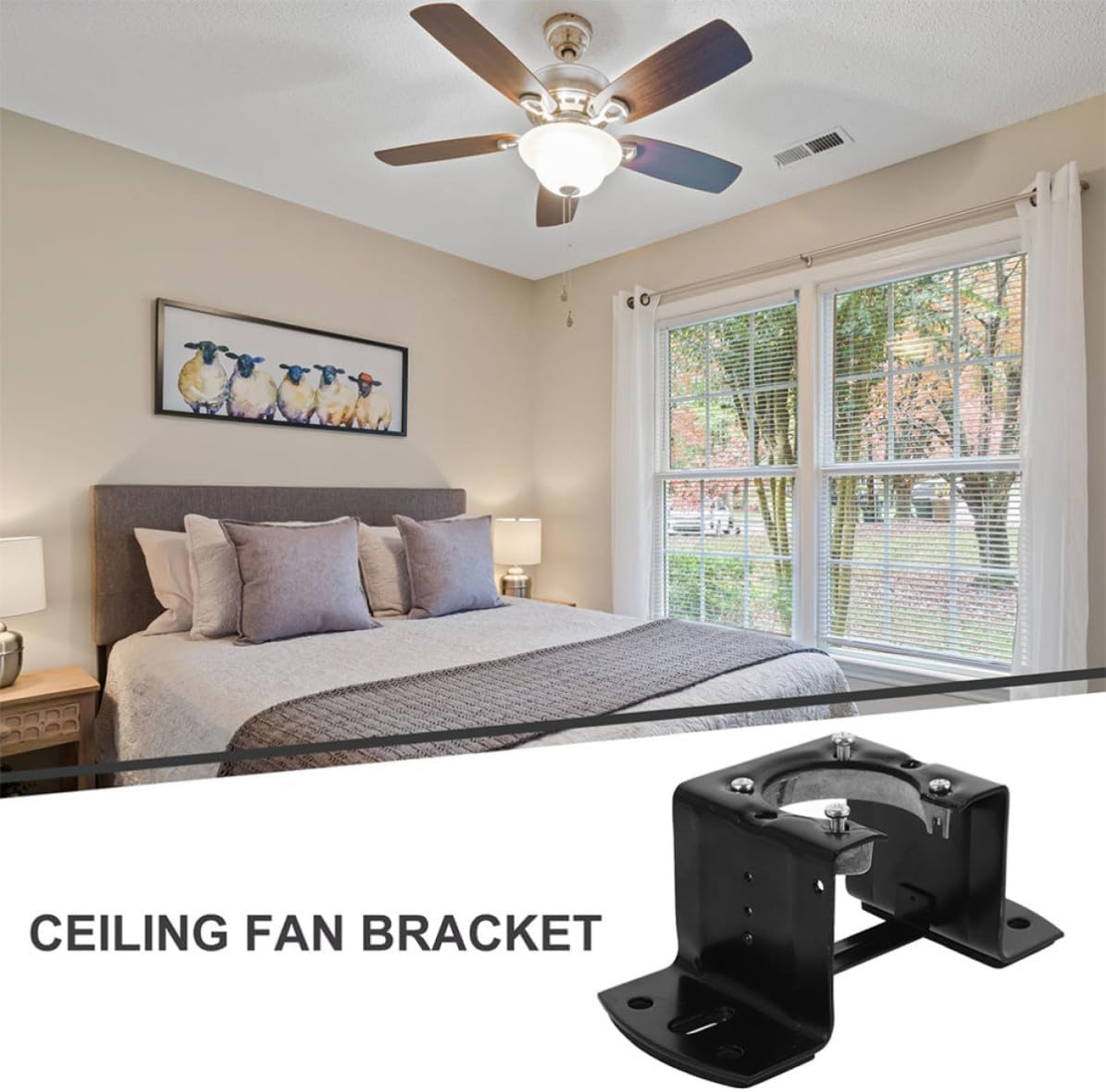 2pcs Universal Ceiling Fan Mounting Brackets Iron Ceiling Fan Installation Bracket Simple Installation Sleek Design Hanging Mounting