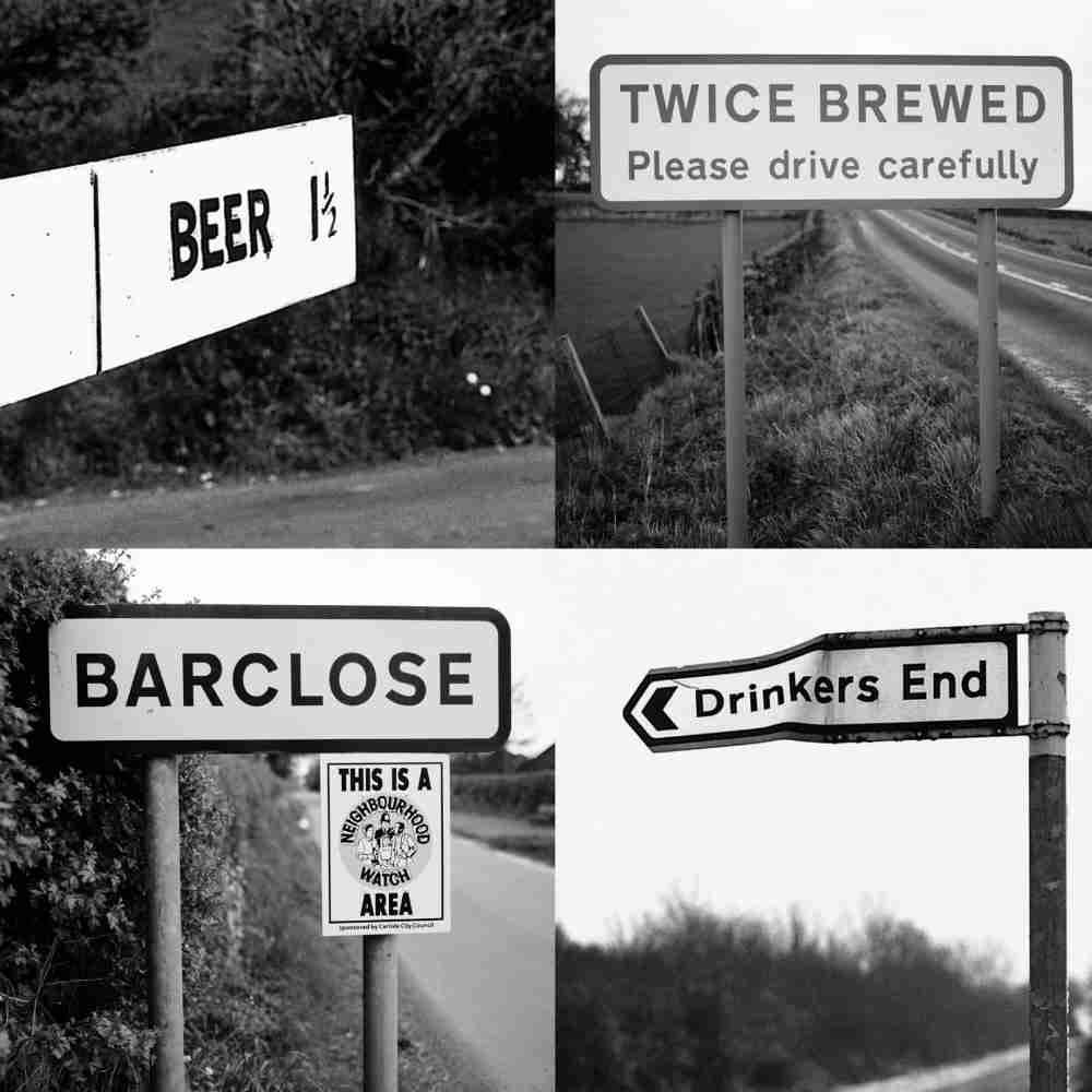 Lesser Spotted Britain Beer/Brewed/Barclose/Drinkers Road Sign Greeting Card