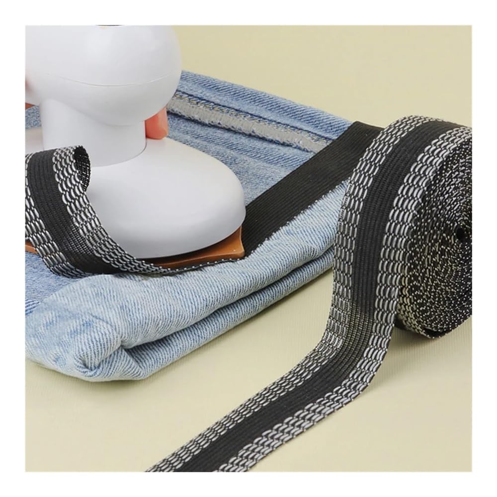 Säumband Bügelband zum Bügeln, Selbstklebendes Klebeband for Hosen, Hosen, Kanten, Jeans, Kleidung, Länge, Verkürzung, Reparatur, Saumbänder for Aufbügeln, DIY-Nähzubehör(Black,25M)