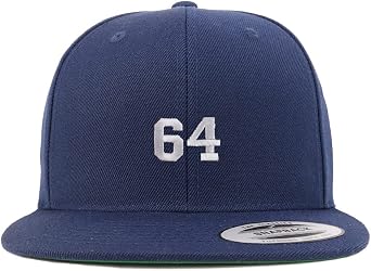 Trendy Apparel Shop Small Number 64 Embroidered Flatbill Snapback