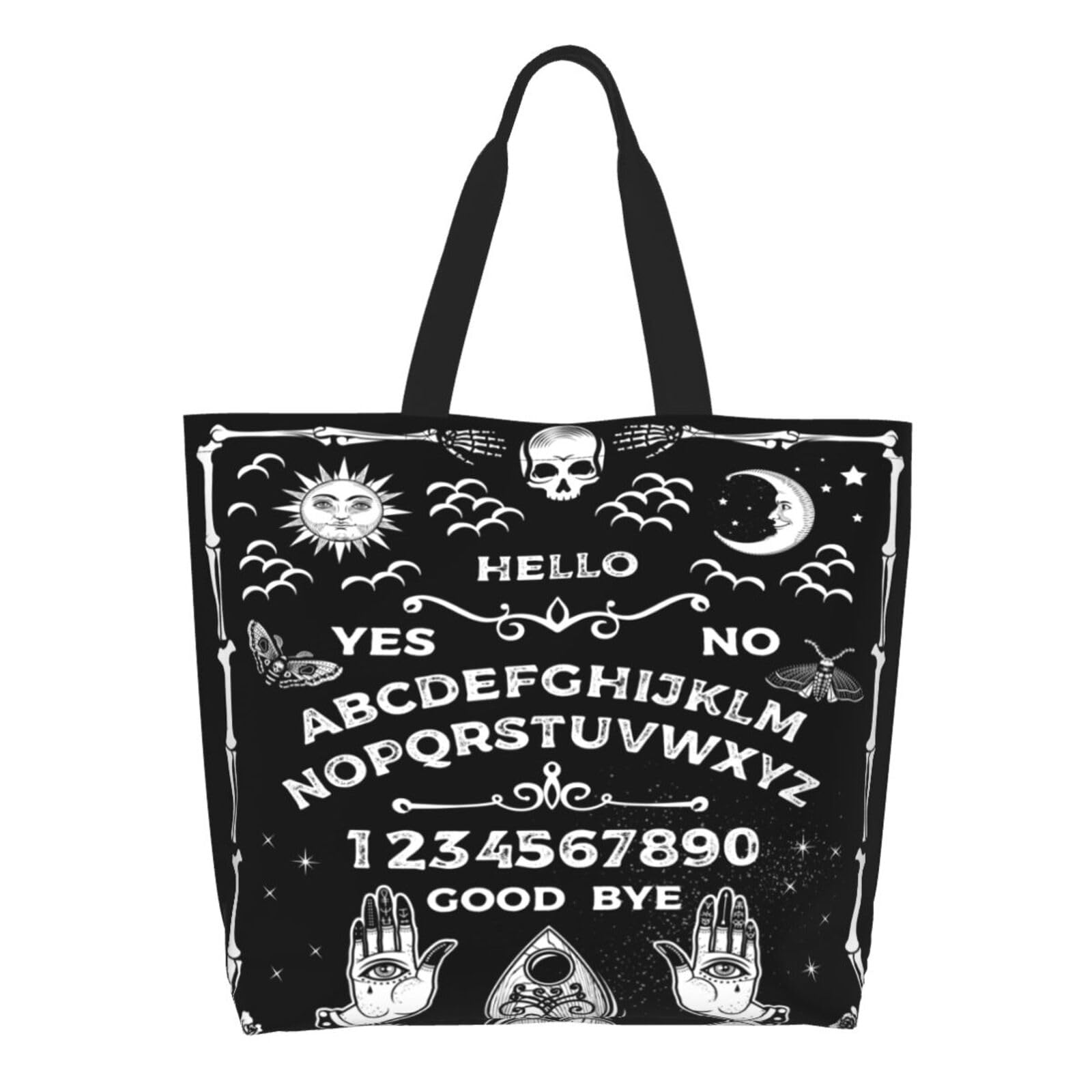 GVGOAGL Skull Rose Tote Bag For Women, Large Shoulder Bags Foldable Grocery Handbag For Travel Shopping Sport Picnic