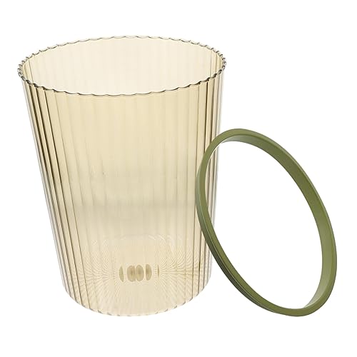 Baluue Cubo de basura de lujo para el hogar, gran sala de estar, anillo de presión de viento, papelera transparente para mascotas, papelera simple