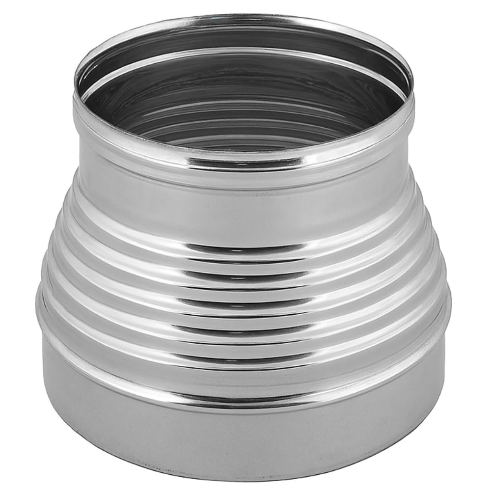 FORTUNATO Aumento-Riduzione per Canna Fumaria, Acciaio Inox BA Lucido 0,5 mm, Montaggio Rapido, Impianto Sicuro e Performante (Ø 200/300 mm)