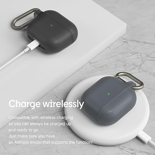 Miniatura 5 de RHINOSHIELD Funda para AirPods con mosquetón compatible con AirPods 4, protección contra caídas de grado militar, resistente a los arañazos, carga