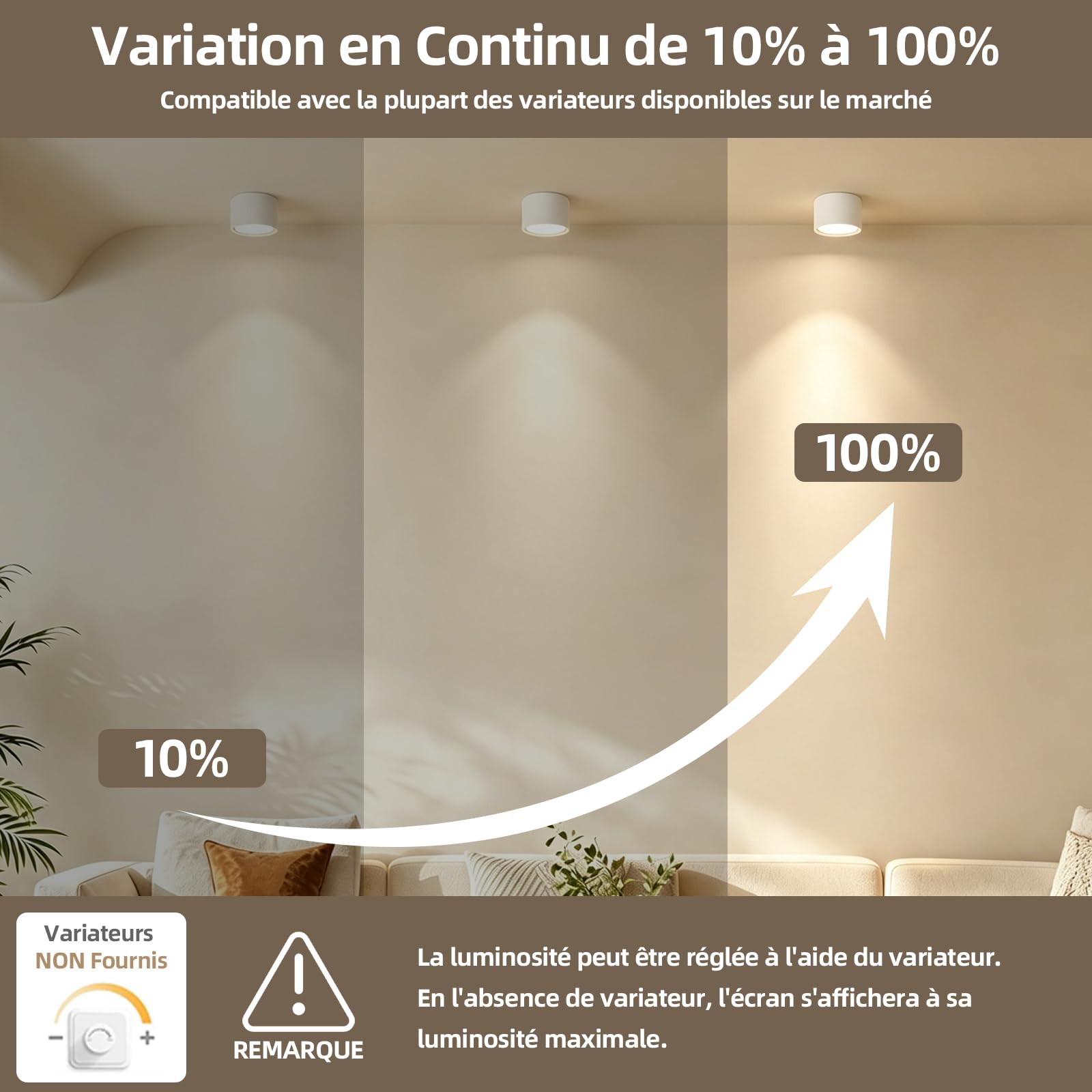 Spot en Saillie, Plafonnier Spot avec GX53 Ampoule Remplaçable