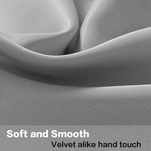 H.versailtex 2 Panels Blackout Curtain Valances For Kitchen Windows/Bathroom/Living Room/Bedroom Privacy Decorative Rod Pocket Short Winow Valance Curtains, 52" W X 18" L, Dove Gray #TOP3