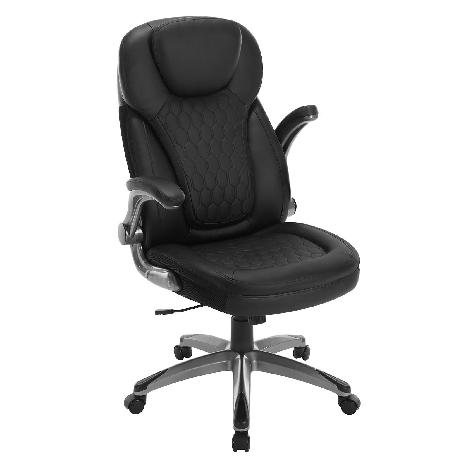 WOLTU Bürostuhl 200kg, Schreibtischstuhl, Chefsessel Kunstleder, Schwarz | Breite Sitzfläche, Dicker Breiter and Winkeleinstellbar, mit hochelastischem Schaumstoff