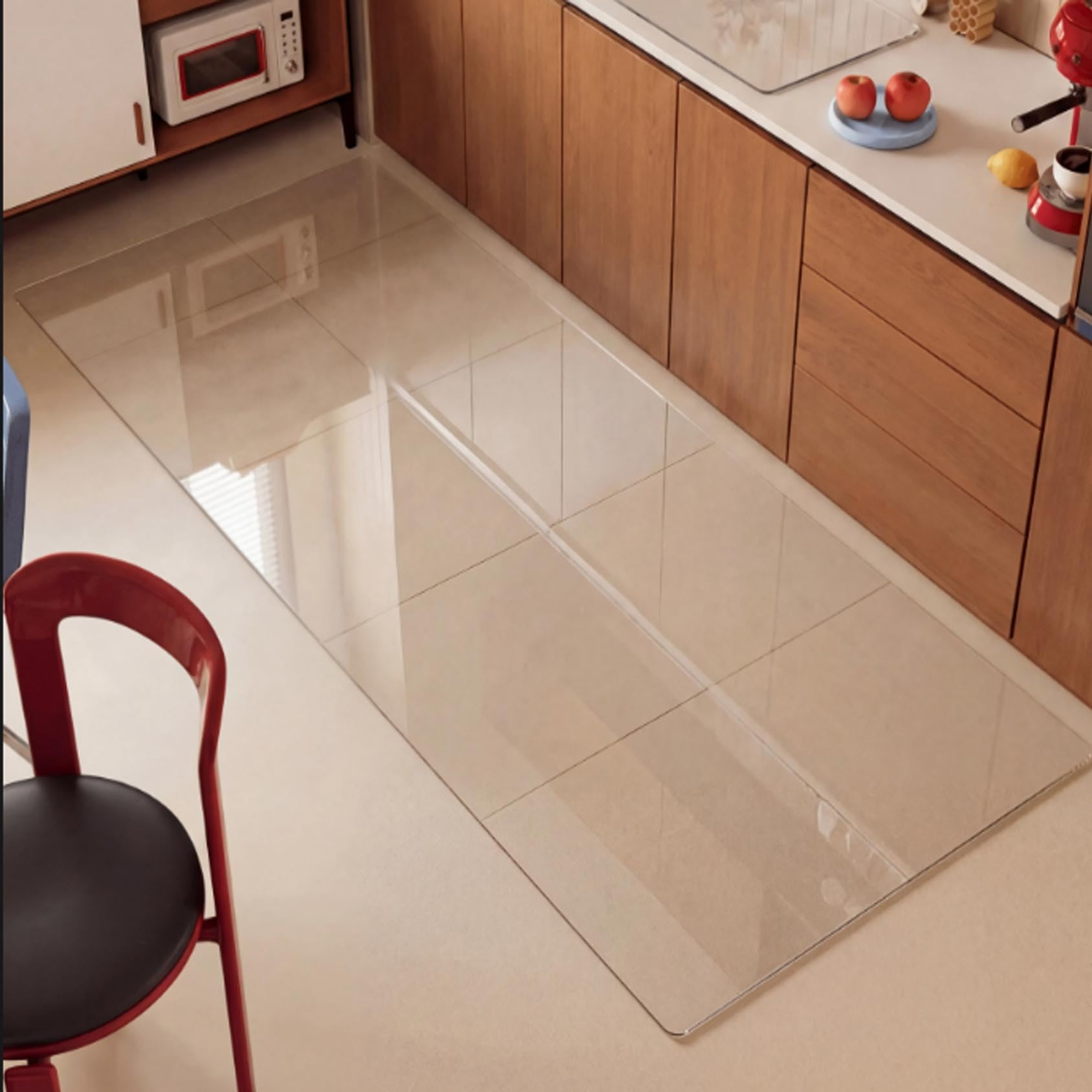 Tapis Transparent pour Protection de sols durs 2mm PVC pour la Maison et Le Bureau Chaise,Personnalisée antidérapant, résistant aux Rayures Tapis protège-Sol