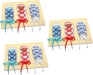 ibasenice 3 Peças Brinquedos Pré-Escolares Para Crianças Cadarços De Sapato Para Crianças Tênis Cadarços De Sapato Amarrar Brinquedo De Sapato Divertido Jogo De Aprendizagem Brinquedo De