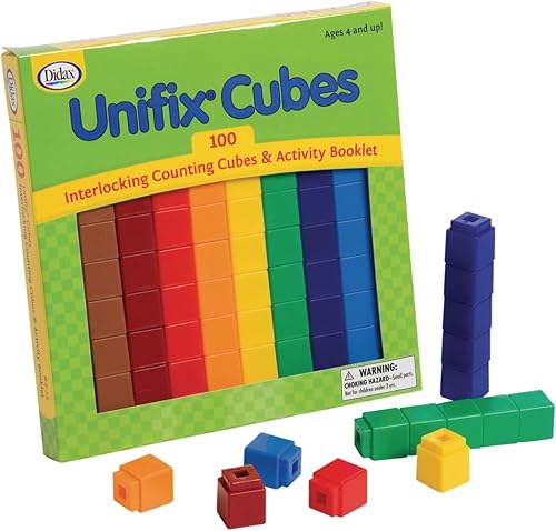 Didax Cubos Unifix  Cubos entrelazados con folleto de actividades (juego de 100)