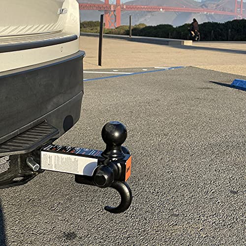 Topsky Trailer Ball Mount With Hitch Hook & Hitch Pin, 1-7/8",2"&2-5/16" Hitch Ball,Tow Hitch,Black Ball,Ts2010 #TOP6