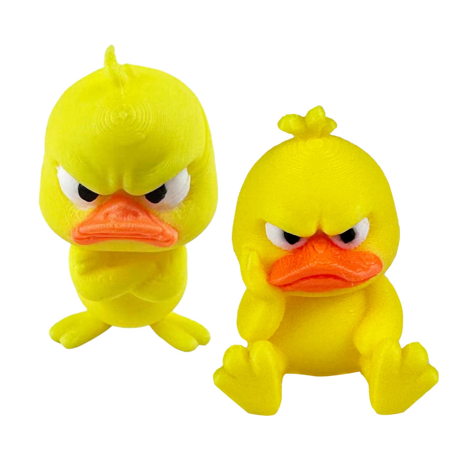 Piceioep Of 2 Cartoon Little Ducks 3D Printed Angry Ducks Ornament for Desktop Offices Home Decoration Ornament Angry Figurine Decoration Kids Toy Tabletop for Offices Home Desk Bookshelf Frien