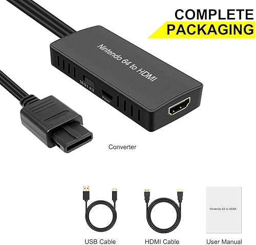 Miniatura 7 de Cable HDMI para N64, compatible con conversión de 16 943, convertidor N64 a HDMI, compuesto con N64GameCubeSNES