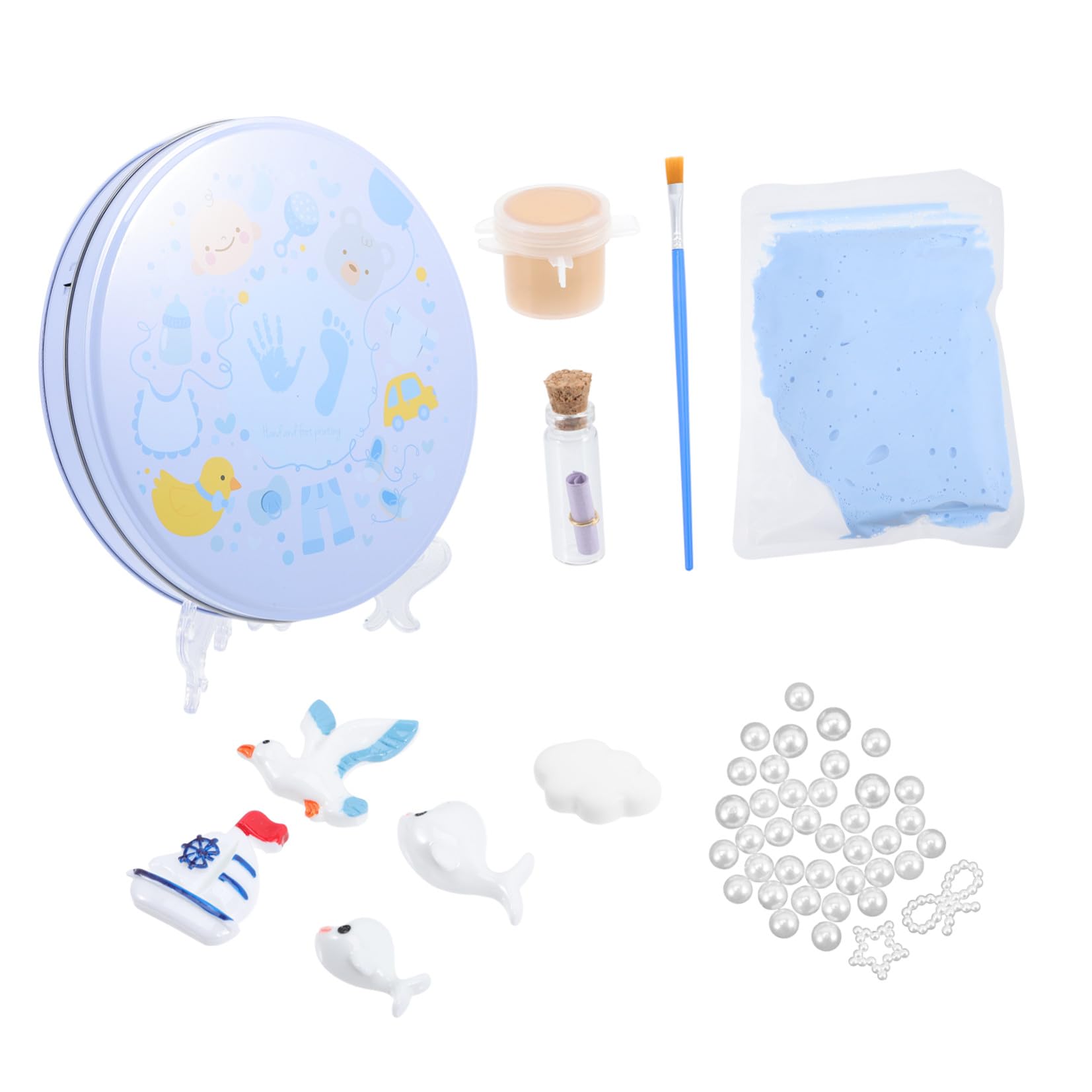 Toyvian Adornos De Huellas De Recién Nacido Kit De Molde Para Impresiones De Bebé Recuerdo Memorable De Manos y Pies