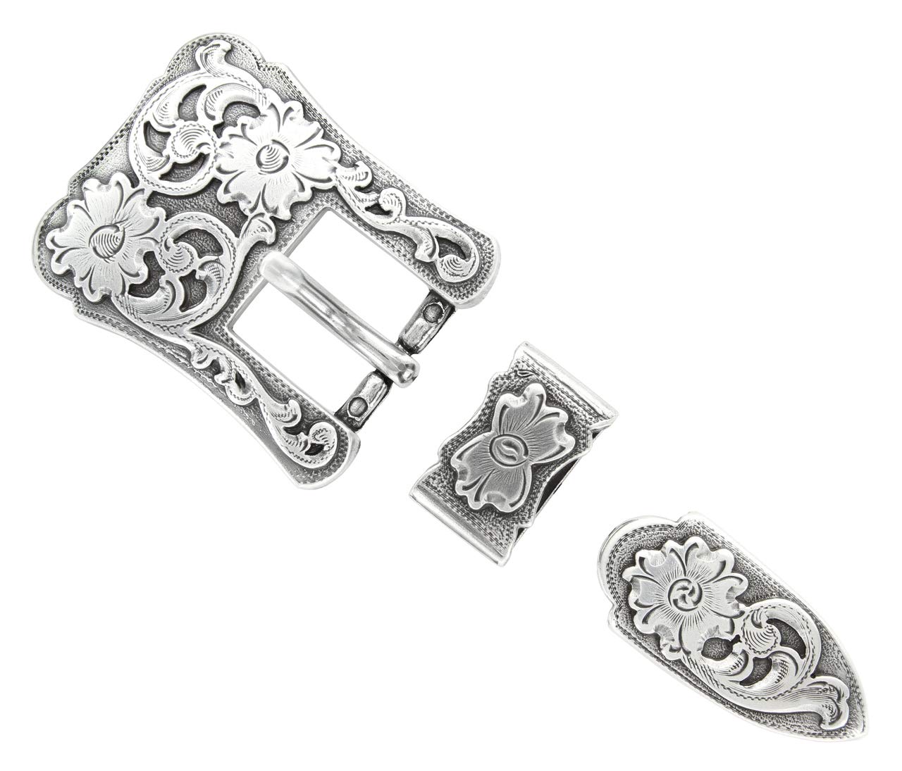 S5401 Western Floral Engraved Belt Buckle Set