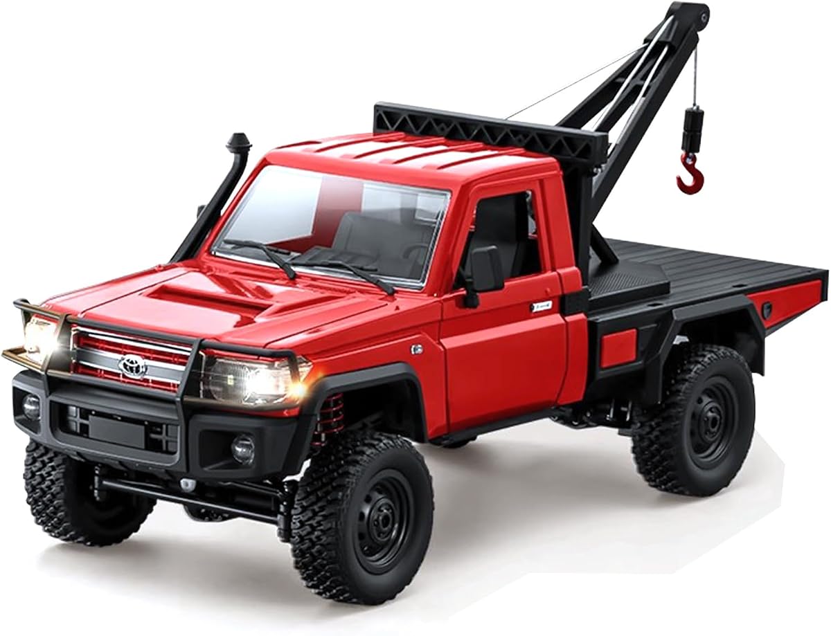 1/12 RC Crane Truck, MN-82T LC79 RTR RC Crawler, 4WD Off-Road Tow Car RTR 2.4GHz RC Pick-up Trail Truck for Adults Hobby Toys (Red)