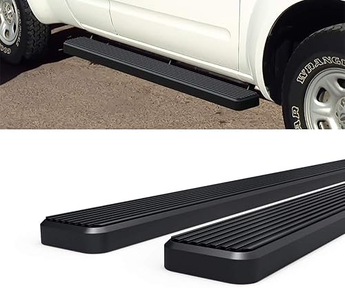 Miniatura 4 de HD Ridez Estribo de acero inoxidable de 5 pulgadas, color negro, compatible con Nissan Frontier King Cab 2005-2024 y Suzuki Equator 2005-2012 Extra