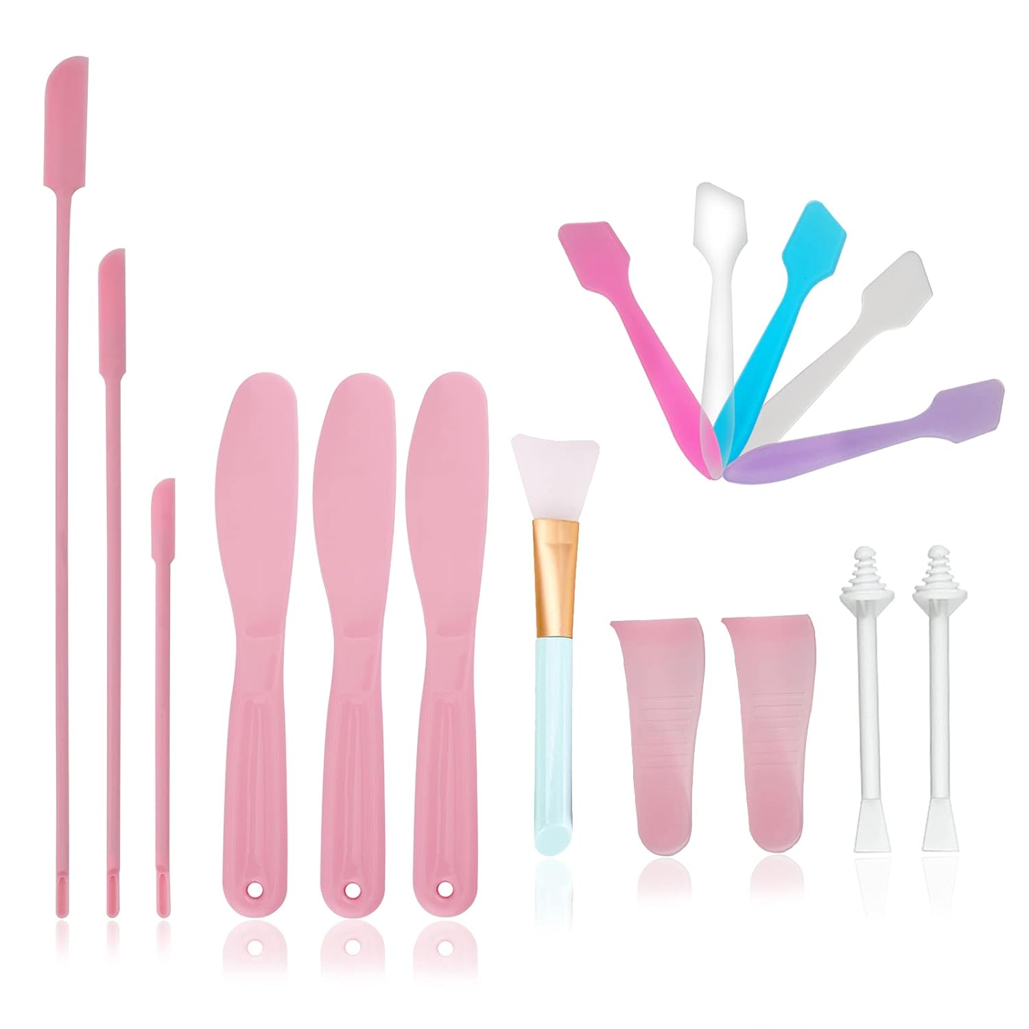 TCJJ 16PCS Silicone Wax Spatulas for Beauty Reusable Wax Sticks Hair Removal Waxing