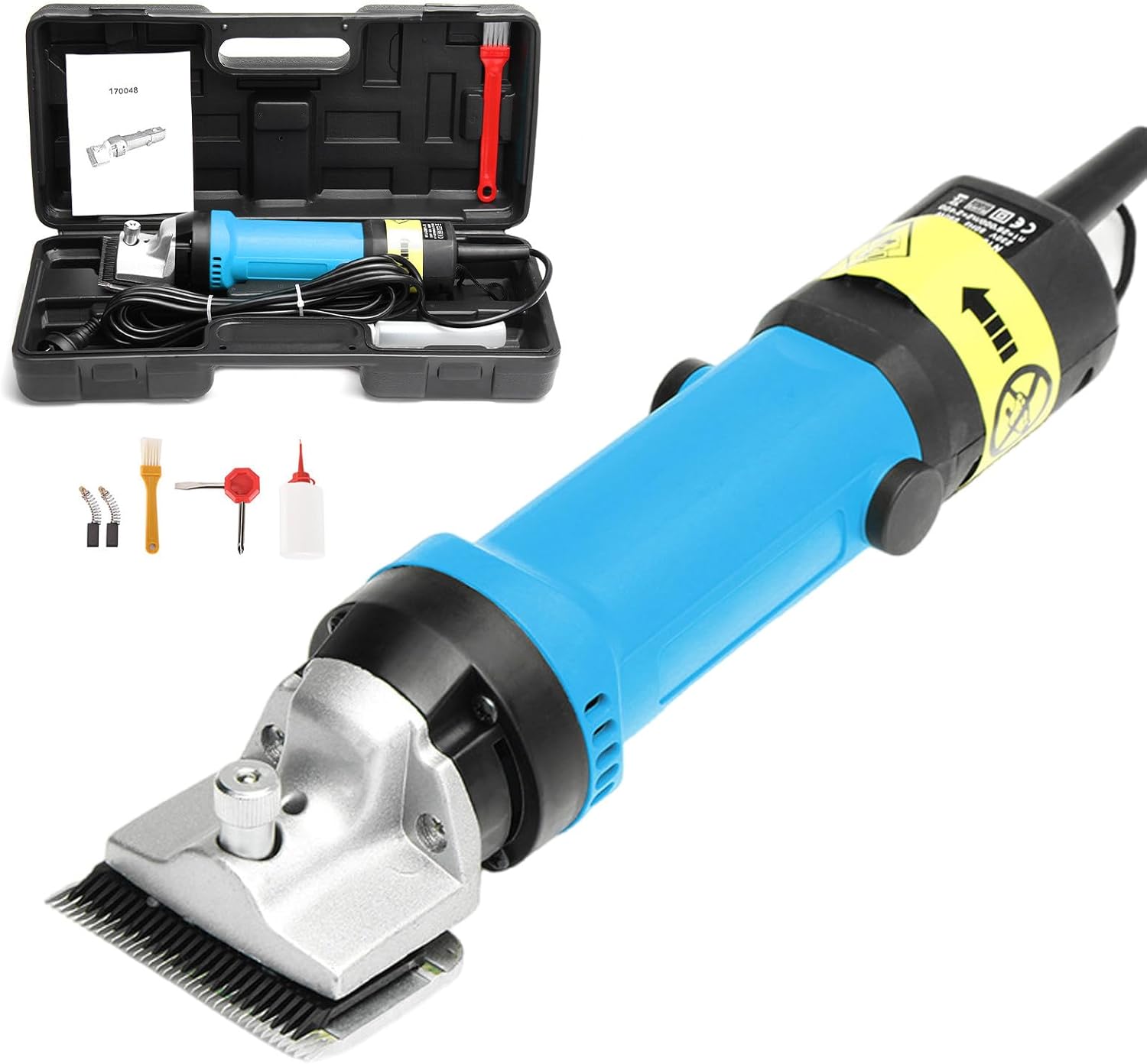 Horse Clippers 690W 6 speeds 5M Power Cord Low Noise Horse Trimmer Shaver Kit for Horse camel's Tangled Hair Blue
