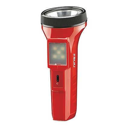 Bajaj Raftaar Mini LED RC Torch | Battery Powered | 1200Mah Li-Ion Battery | Red | Pack of 1