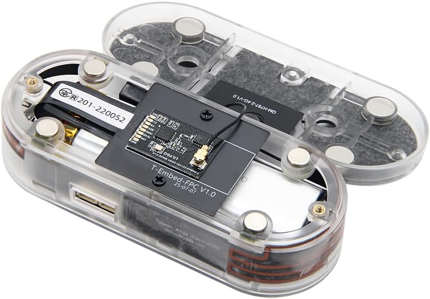 LILYGO T-Embed CC1101 Plus with transparent shell disassembled