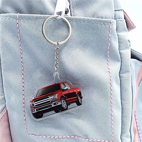 Eivlin Car Keychain For F150, Stylish 3D Model Keyring For Ford Key Chain Ring Accessories, Gift For Ford Enthusiasts (Red) #TOP5