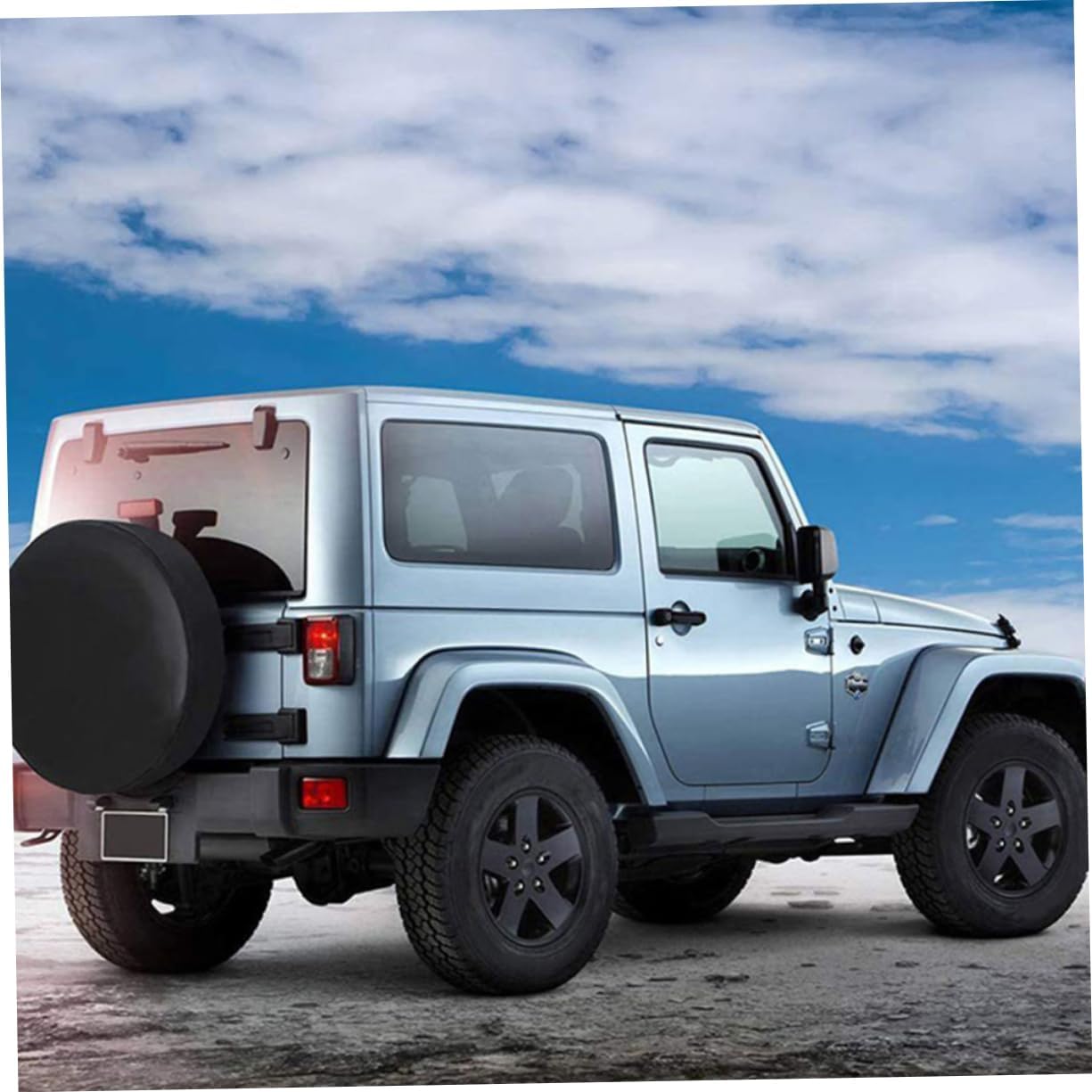 2pcs Rv Spare Tire Cover Trailer Wheel Protector PVC Tire Covers for Suvs Campers and Motorhomes Easy to Install Black