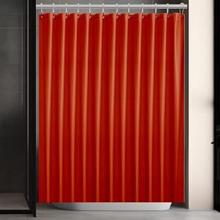 Red Plastic Shower Curtain Liner, 72x72 Inch Thin Lightweight Plastic Bathroom Shower Showroom Inner Curtain with Rustproof Metal Grommet Holes and Weighted Magnets