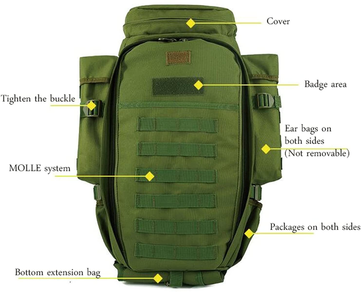 Mochila Táctica de Supervivencia, Paquete de Caza Todo en Uno Táctico Escalable, Mochila Táctica Militar, Mochila de Camping y Senderismo, Camping, Actividades al Aire Libre D