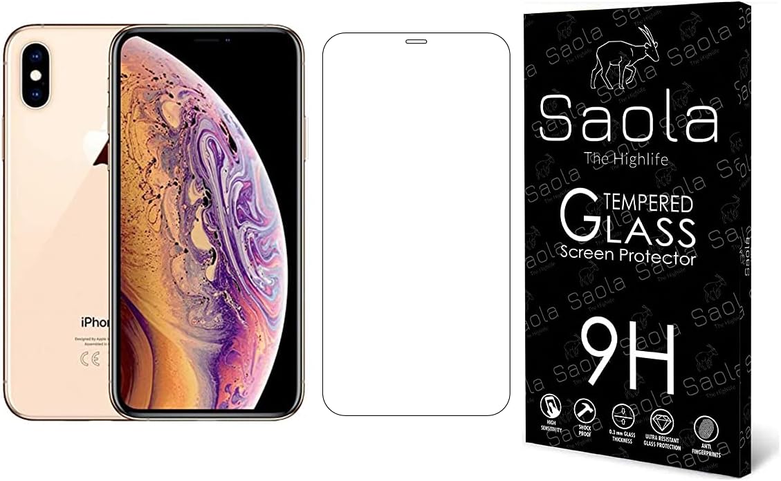 Saola 9H Clear Tempered Glass For Apple Iphone XS (PACK OF 1) with Free Installation Kit. Full screen Coverage - 5.8 inch