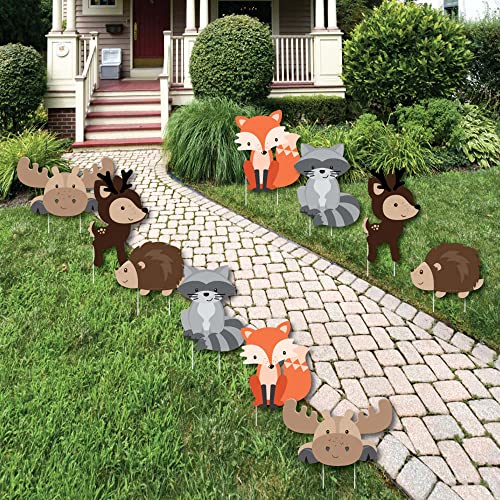 Woodland Creatures - Forest Animal Lawn Decorations - Outdoor Baby Shower Or Birthday Party Yard Decorations - 10 Piece #TOP1