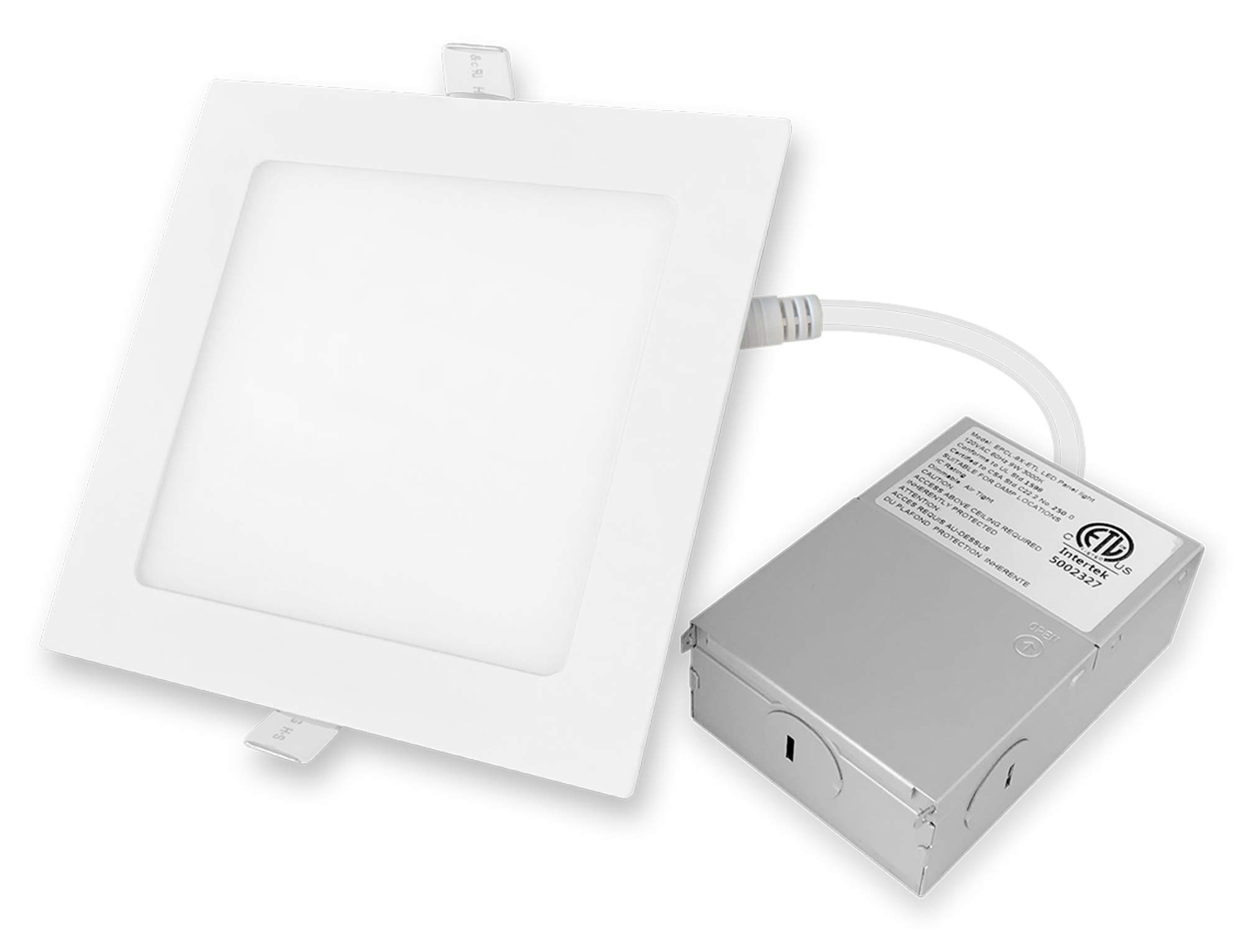 6 Inch 15w Square Ultra Slim Led Recessed Downlight Dimmable Ic Rated Air Tight Etl Energy Star 1000 Lumens 5000k White Pack Of 1 Amazon Com