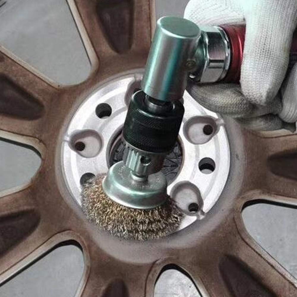 Kit de herramientas de cepillo de alambre giratorio para pulido de cubo de rueda automático (cepillo grande)